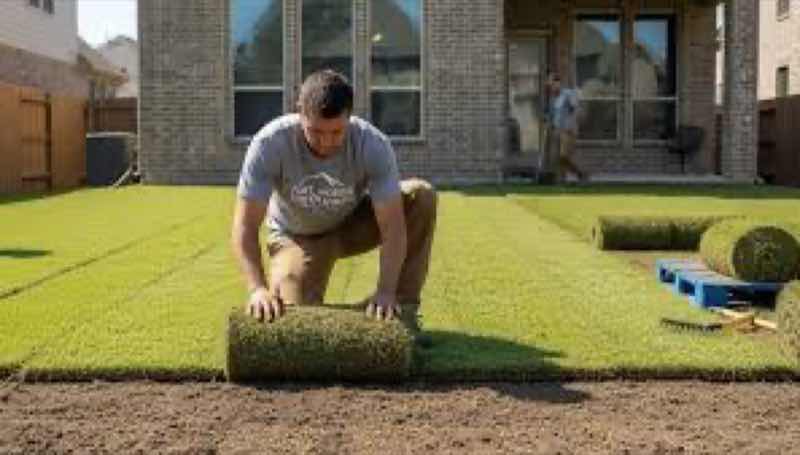 Sod Installation Project near Addison